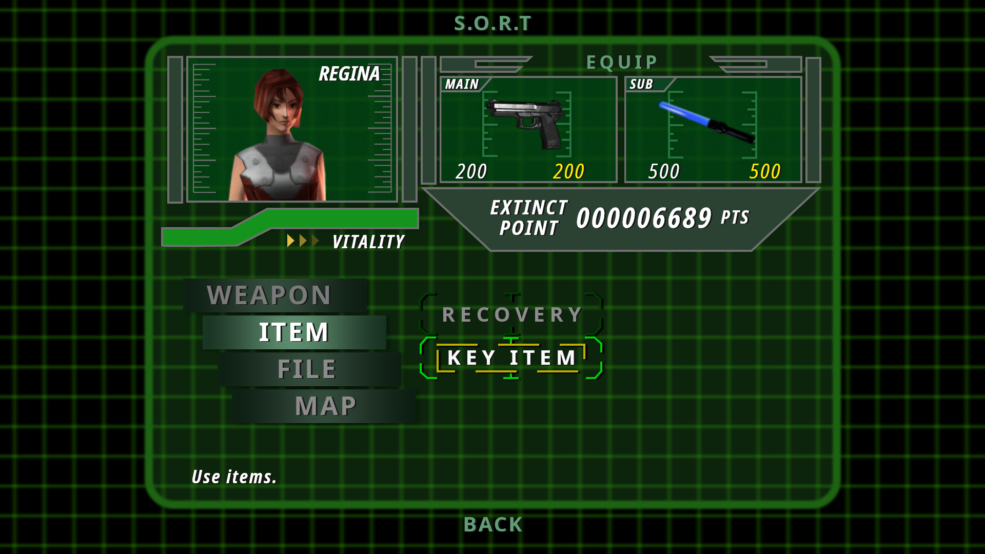 dino crisis interface